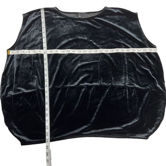 Alfani Top Boat Neck Black Velour Velvety Look Cap Sleeve Oversized Small - Picture 7 of 16